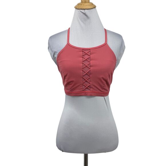 Lululemon Bikini Top Womens 4 Punch Shoreline High Neck UV Protect Swim Crop Top - Picture 1 of 9